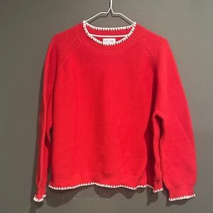 Red Sweater with White Trim